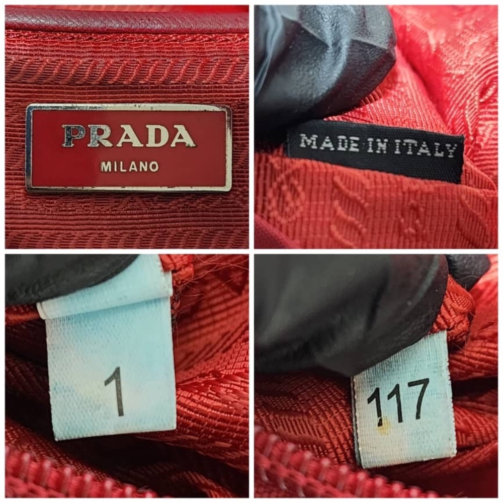Authentic PRADA Tessuto Nylon Vela Medium Backpack Red - Picture 9 of 14